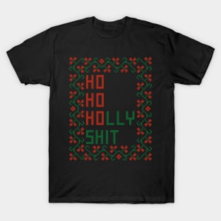 Ho Ho Holly Shit Cross Stitch T-Shirt